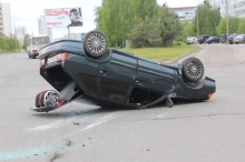 У '45 комплекса' перевернулась машина