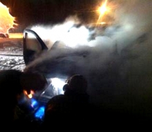 В Набережных Челнах ночью обгорела иномарка 
