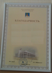 Исполком Набережных Челнов заказал благодарности