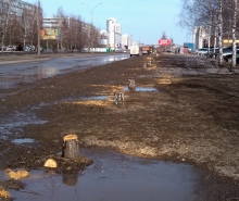 В Набережных Челнах расчищают землю под новую трамвайную линию