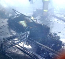 В Набережных Челнах выгорел частный гараж