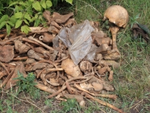 'Ненужные' человеческие кости до сих пор лежат у остановки