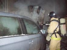 В Набережных Челнах во дворе дома загорелась иномарка