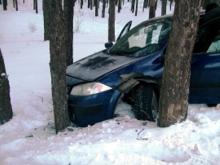 В парке 'Прибрежный' Набережных Челнов автомобиль врезался в дерево
