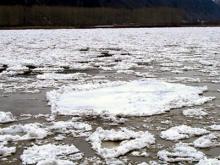На нижнем бьефе Нижнекамской ГЭС лед стал уходить