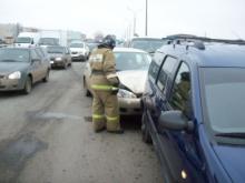 На первой автодороге в Набережных Челнах столкнулись пять автомобилей