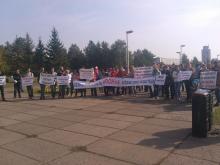 Клиенты компании «ФОН», купившие у нее квартиры, провели митинг у исполкома