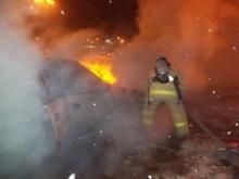 На автостоянке Media Markt сгорел автомобиль Daewoo Nexia