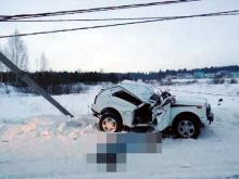 Жителя Татарстана на 'Ниве' раздавил бетонный столб в Башкортостане