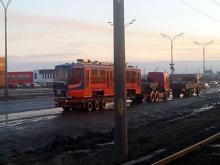 В Набережные Челны привезли шестой новый трамвай, остальные четыре задерживаются