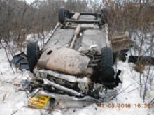 На Элеваторной горе автомобиль с водителем вылетел с дороги в карьер