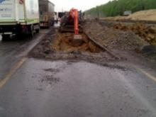 На автотрассе М-7 в Чувашии обвалился асфальт на участке в 30 метров