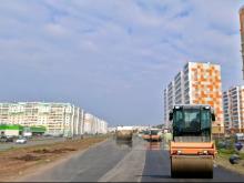 Новый асфальт на проспекте Чулман начали укладывать со стороны 33-го комплекса