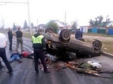В Альметьевске, уходя от погони, перевернулись челнинцы на 'девятке' с битами в багажнике