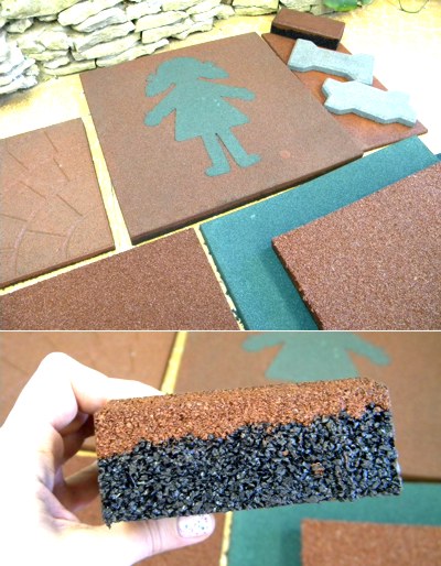 Эту плитку делают из старых автопокрышек