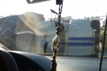 В Казани перевернулся грузовик, в кузове которого перевозились военнослужащие МВД