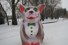 Новогодними ледяными фигурами челнинских художников оформлены Заинск и Елабуга